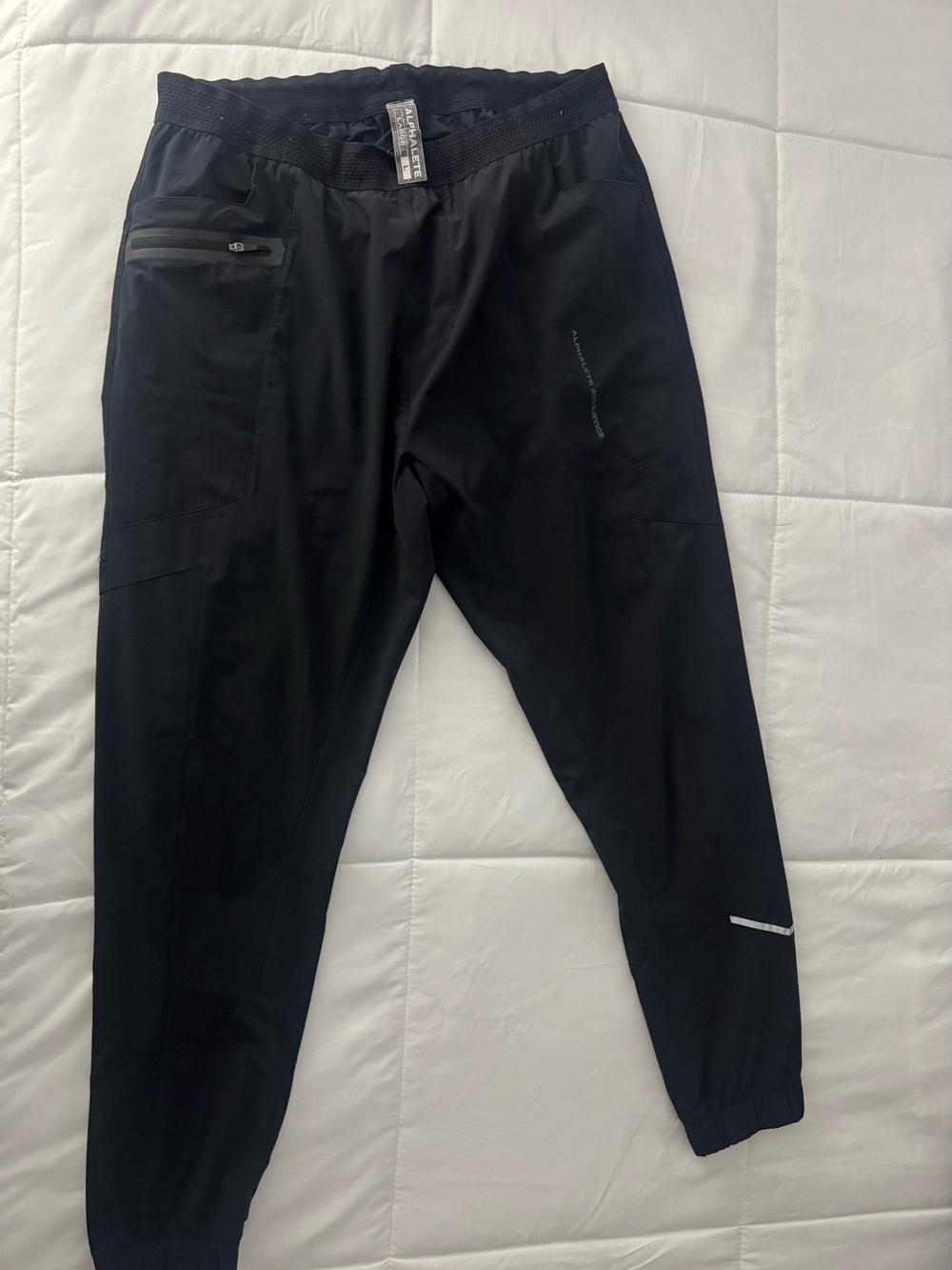 Alphalete Black Athletic Joggers with Zip Pocket